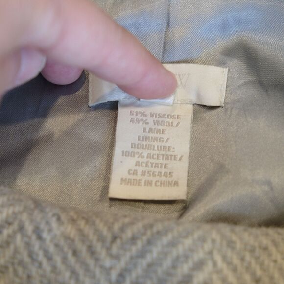 J. Crew Wool Blend Herringbone Cowl Neck Poncho Women Sz XXS OVERSIZED - Picture 10 of 13